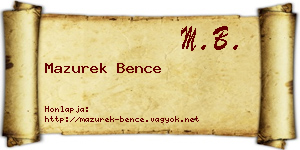 Mazurek Bence névjegykártya